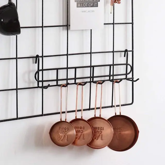Alt view image 5 of 7 - Storage Hooks Rack, 2 Pack - Iron Wire Grid Hooks for Wall Mount Storage and Display, 10.7x 2.8x1.8 », Black