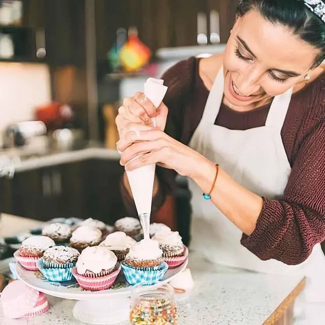 Alt view image 5 of 7 - 20 PCS Round Piping Tip Stainless Steel Cream Cupcake Nozzles Frosting Macaron Cake Decorating Tools Multipurpose Pastry Piping for Small Pastries Puffs Cupcakes Filling Donuts Other Pastries5 Sizes