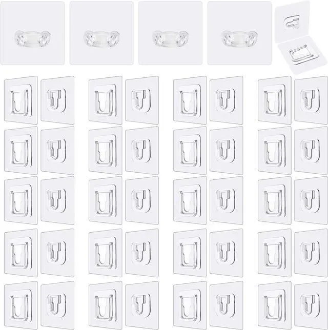 Main image of Double Sided Adhesive Wall Hooks,24 Pack Self Adhesive Hooks,Suitable for Hanging and Organizing