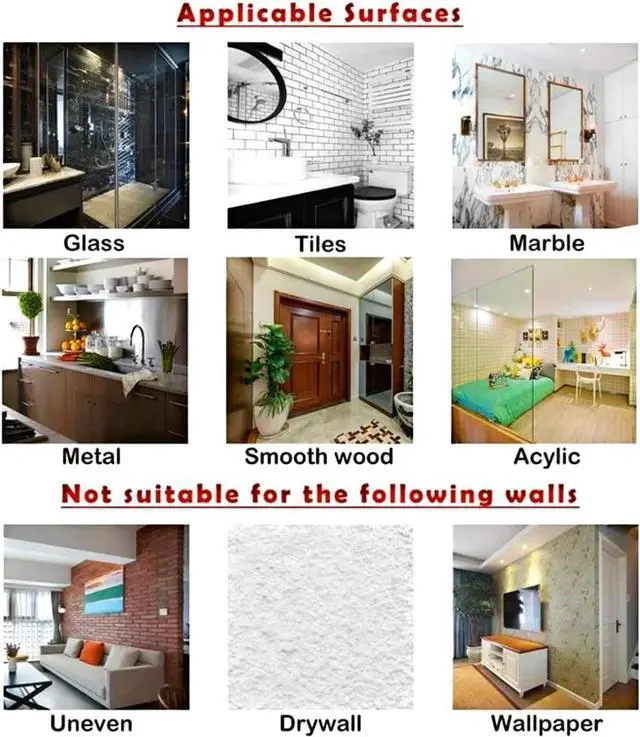 Alt view image 5 of 6 - QUALIALL 33lbs Adhesive Hooks for Hanging on Wall or Ceiling, Heavy Duty, Clear, Damage Free, Traceless, Stick on Hangers for Kitchen Bathroom, 10pcs