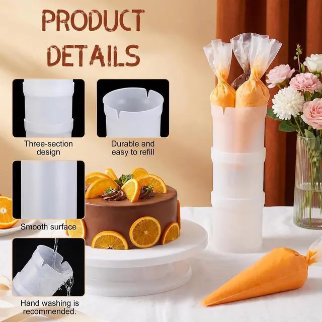 Alt view image 3 of 7 - 10 Pastrybag Ties Piping Bags Holder, Pastry Piping Bag Holder Stand | Piping Bag Holders Stand for Filling, Pipings Bags Stands, for Gadgets, Icing, Frosting, Filling