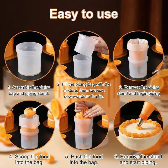Alt view image 4 of 7 - 10 Pastrybag Ties Piping Bags Holder, Pastry Piping Bag Holder Stand | Piping Bag Holders Stand for Filling, Pipings Bags Stands, for Gadgets, Icing, Frosting, Filling