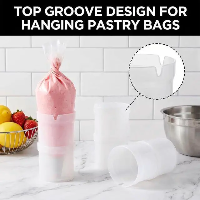 Alt view image 6 of 7 - 10 Pastrybag Ties Piping Bags Holder, Pastry Piping Bag Holder Stand | Piping Bag Holders Stand for Filling, Pipings Bags Stands, for Gadgets, Icing, Frosting, Filling