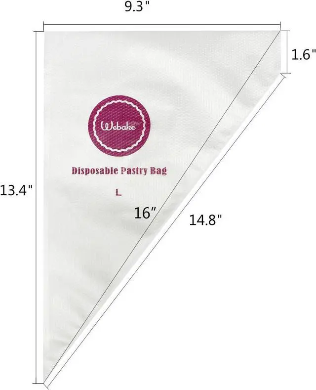Alt view image 2 of 6 - Webake 16 Inch Disposable Pastry Bags - 100pcs Large Icing Piping Bags for All Size Tips Couplers