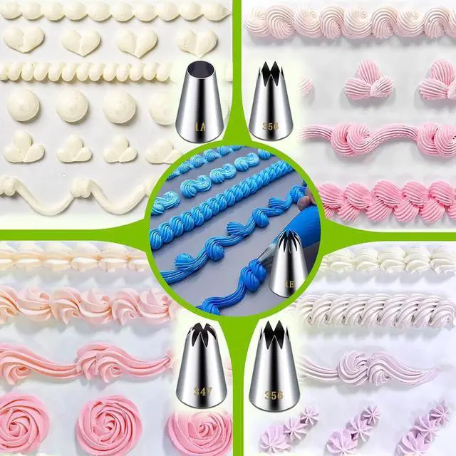 Alt view image 6 of 7 - Suuker Large Piping Tips Set, Stainless Steel | 5 Pieces, 1A 1E 348 347 356