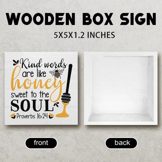 Alt view image 2 of 6 - Summer Decorations for Home Summer Decor for Table Cute Bee Sign Honey Bee Decor Gifts for Women Decorations for Office Desk Shelf Cubicle 5 X 5 Inch