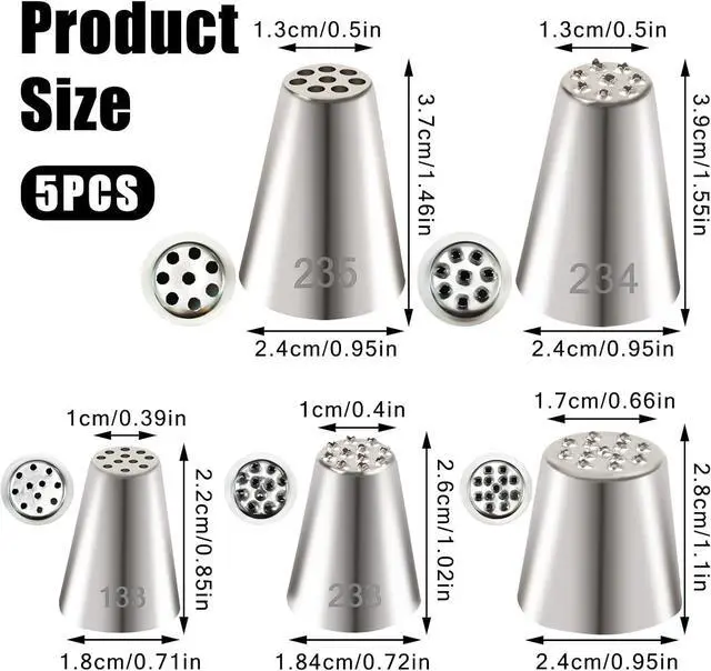 Alt view image 2 of 7 - 5pcs Grass Piping Tip, Stainless Steel Grass Icing Tip, Cake Decorating Tips Piping Tips Set for Frosting Cupcakes Decoration DIY Baking Supplies