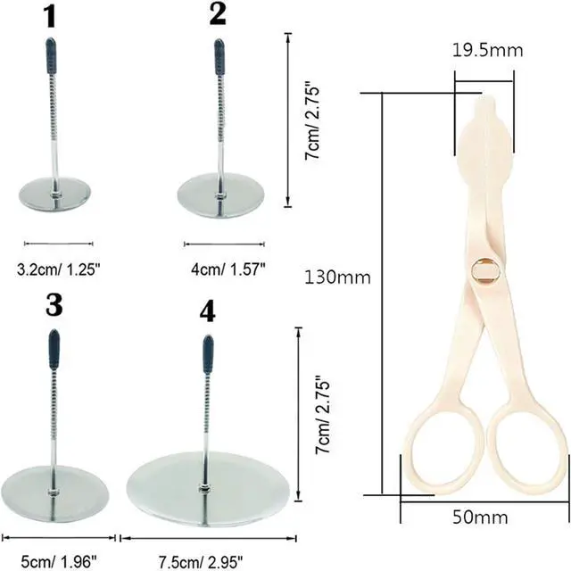 Alt view image 3 of 7 - Cake Decorating Tool Kit, 7pcs Stainless Steel Icing Piping Nozzle Tips, 4pcs Cake Flower Nail and 1 Flower Lifters for Cake Fondant Cupcake