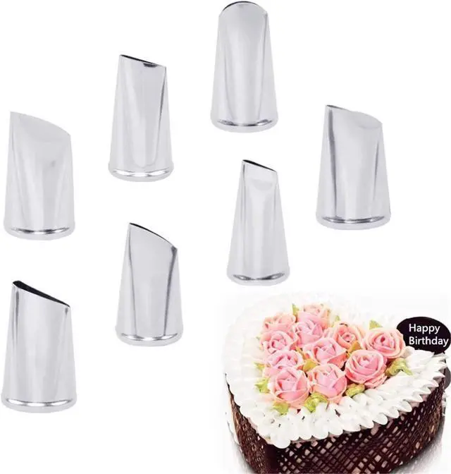 Alt view image 7 of 7 - Cake Decorating Tool Kit, 7pcs Stainless Steel Icing Piping Nozzle Tips, 4pcs Cake Flower Nail and 1 Flower Lifters for Cake Fondant Cupcake