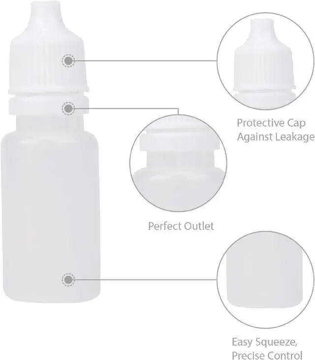 Alt view image 3 of 6 - Eldwivz Plastic Eye Dropper Bottle: 50 pcs 10 ml Empty Small Squeeze Bottles For Oil Ear Paint Liquid