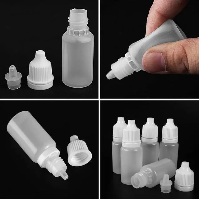 Alt view image 4 of 6 - Eldwivz Plastic Eye Dropper Bottle: 50 pcs 10 ml Empty Small Squeeze Bottles For Oil Ear Paint Liquid