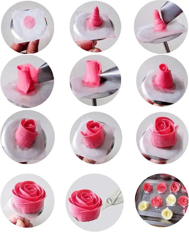 Alt view image 5 of 7 - Cake Decorating Tool Kit, 7pcs Stainless Steel Icing Piping Nozzle Tips, 4pcs Cake Flower Nail and 1 Flower Lifters for Cake Fondant Cupcake