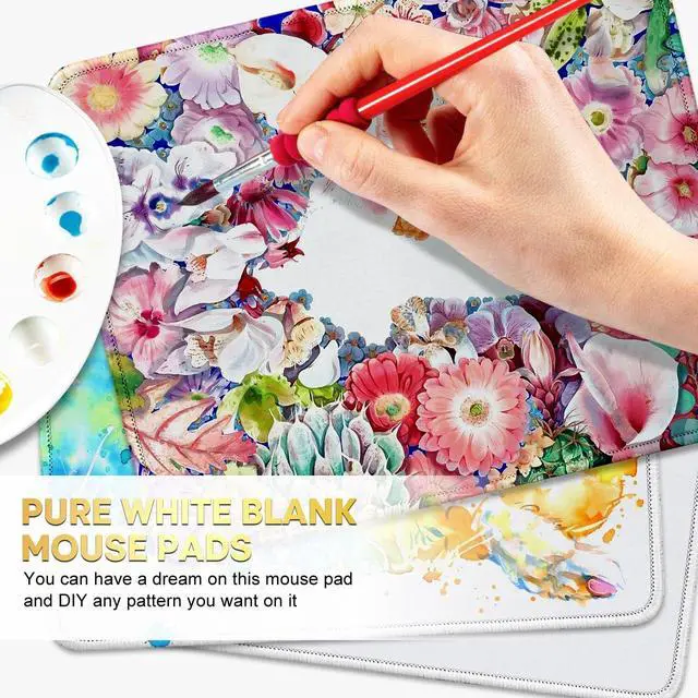 Alt view image 2 of 7 - JIKIOU Mouse Pad with Stitched Edge, Portable Size-10.2x8.3in Blank | Anti-Fray, Comfortable Smooth Lycra Surface, Non-Slip Rubber Base, Machine Washable Fade-resistant, Compatible with All Mice