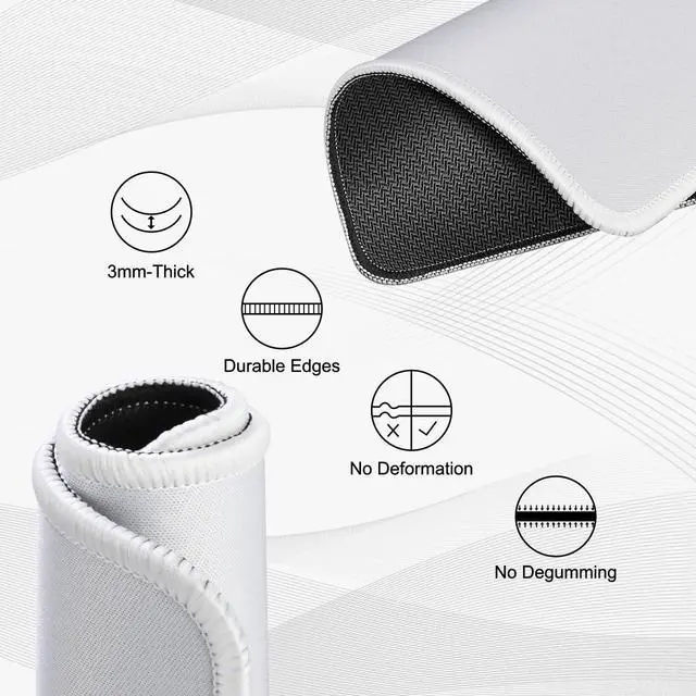Alt view image 5 of 7 - JIKIOU Mouse Pad with Stitched Edge, Portable Size-10.2x8.3in Blank | Anti-Fray, Comfortable Smooth Lycra Surface, Non-Slip Rubber Base, Machine Washable Fade-resistant, Compatible with All Mice