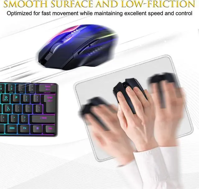 Alt view image 6 of 7 - JIKIOU Mouse Pad with Stitched Edge, Portable Size-10.2x8.3in Blank | Anti-Fray, Comfortable Smooth Lycra Surface, Non-Slip Rubber Base, Machine Washable Fade-resistant, Compatible with All Mice