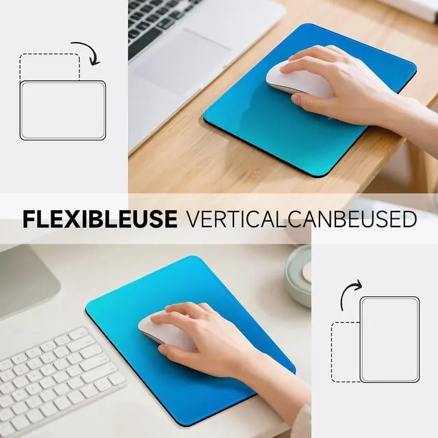 Alt view image 3 of 7 - Premium Mouse Pad with Stitched Edges 10.2 x 8.3 in | Smooth, Washable Mat with Non-Slip Base | Personalized Cute MousePads for Laptop, Computer, Office, Home (Mint Ocean Dip-Dye)