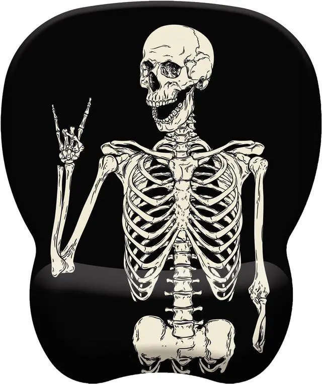 Main image of Mouse Pad with Wrist Support, Ergonomic Mousepad with Comfortable Memory Foam Wrist Rest Cushion, Relieve Wrist Pain, Non-Slip Rubber Base Gaming Mice Pad for Home Office Computer, Human Skeleton