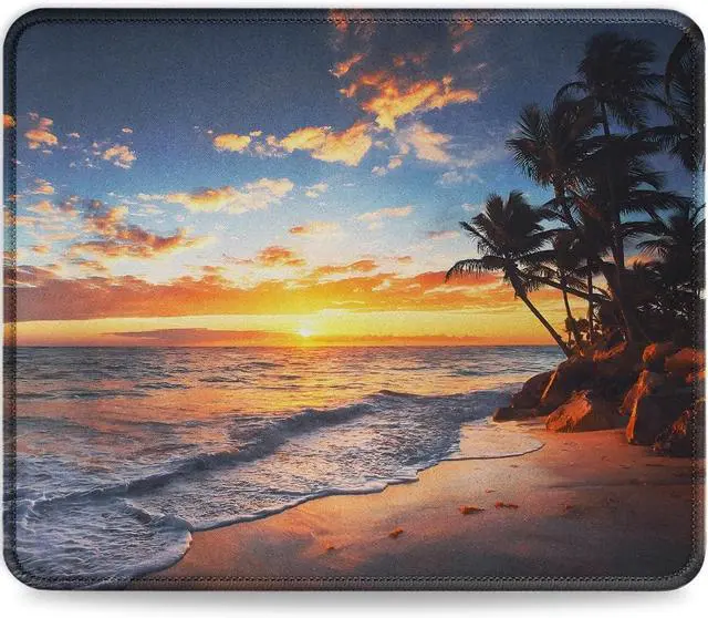 Main image of JIKIOU Mouse Pad with Stitched Edge, Portable Size-10.2x8.3in Sunset | Anti-Fray, Comfortable Smooth Lycra Surface, Non-Slip Rubber Base, Machine Washable Fade-resistant, Compatible with All Mice