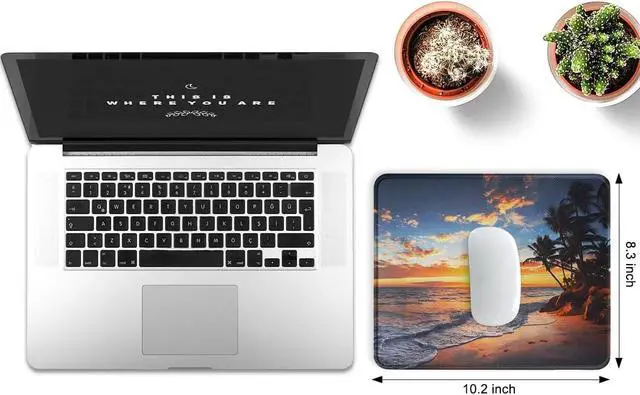 Alt view image 2 of 7 - JIKIOU Mouse Pad with Stitched Edge, Portable Size-10.2x8.3in Sunset | Anti-Fray, Comfortable Smooth Lycra Surface, Non-Slip Rubber Base, Machine Washable Fade-resistant, Compatible with All Mice
