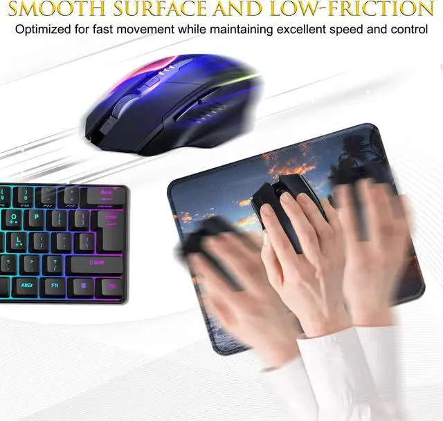 Alt view image 4 of 7 - JIKIOU Mouse Pad with Stitched Edge, Portable Size-10.2x8.3in Sunset | Anti-Fray, Comfortable Smooth Lycra Surface, Non-Slip Rubber Base, Machine Washable Fade-resistant, Compatible with All Mice
