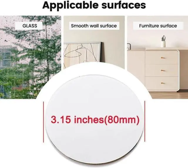 Alt view image 2 of 7 - 4 Pcs Adhesive Disk for Suction Cup Shower Suction Cup Adhesive Sticker Discs 80mm Circular Plastic Mounting Pads Heat Resistant Double-Sided Stickers Suction Items Coated Stick Pad Holder