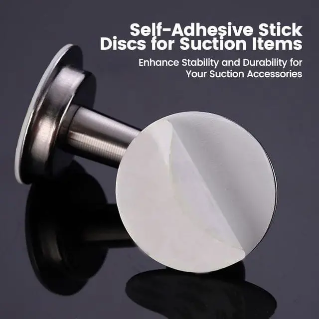 Alt view image 3 of 7 - 4 Pcs Adhesive Disk for Suction Cup Shower Suction Cup Adhesive Sticker Discs 80mm Circular Plastic Mounting Pads Heat Resistant Double-Sided Stickers Suction Items Coated Stick Pad Holder
