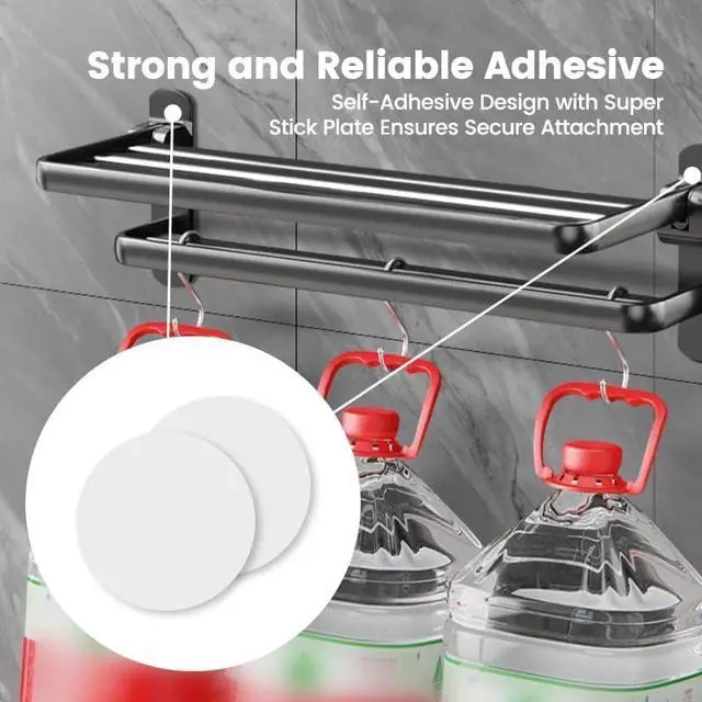 Alt view image 4 of 7 - 4 Pcs Adhesive Disk for Suction Cup Shower Suction Cup Adhesive Sticker Discs 80mm Circular Plastic Mounting Pads Heat Resistant Double-Sided Stickers Suction Items Coated Stick Pad Holder