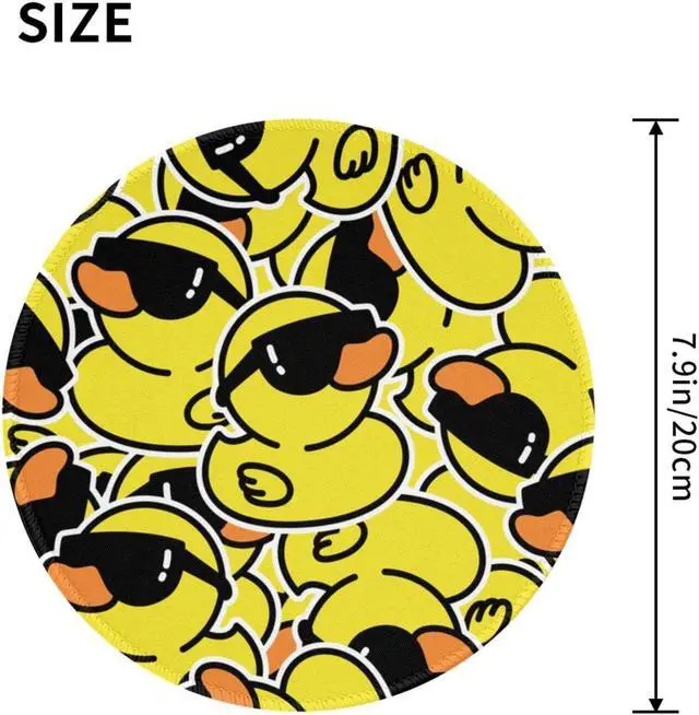Alt view image 2 of 6 - Duck Pattern Round Mouse Pad Small Gaming Mousepad Desk Mat Stitched Edges 8 X 8 Inch for Home Office