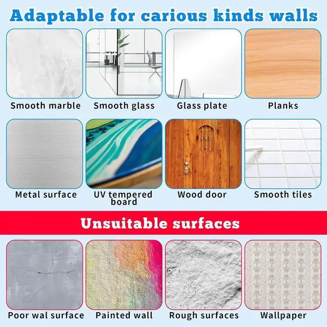 Alt view image 5 of 7 - Nogeqi 20 Pcs Self Adhesive Wall Hooks No Drill Hooks for Hanging, No-Trace Sticker Frame Hangers Without Nails for Mount Wall Shelf, Heavy Duty Adhesive Wall Hooks for Kitchen, Bathroom