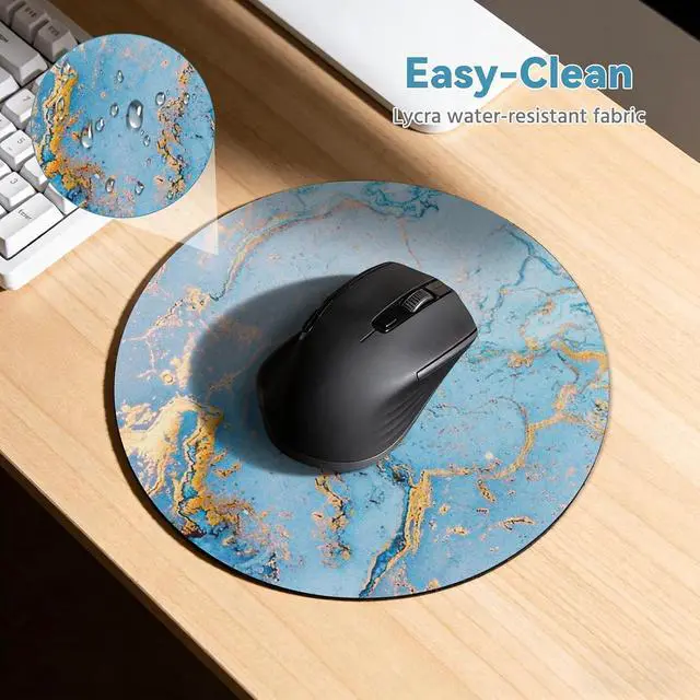 Alt view image 4 of 7 - MOSISO 3 Pack Round Mouse Pad, 7.87 inch Marble Comfortable Mousepads | Non-Slip Base, Washable Mousepads with Neoprene Cloth, Mouse Pads for Computers Laptop, Blue