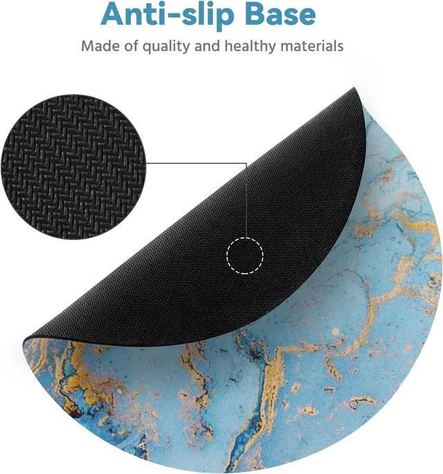 Alt view image 6 of 7 - MOSISO 3 Pack Round Mouse Pad, 7.87 inch Marble Comfortable Mousepads | Non-Slip Base, Washable Mousepads with Neoprene Cloth, Mouse Pads for Computers Laptop, Blue