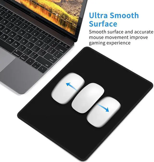 Alt view image 4 of 7 - Custom Mousepads Add Your Own Photo Name Logo, Pure Black, 7"x8.6" | Personalized Rectanglar Mousepad Customized Image Mousemat Gifts for Men Women Father Mother Wife Husband Friend