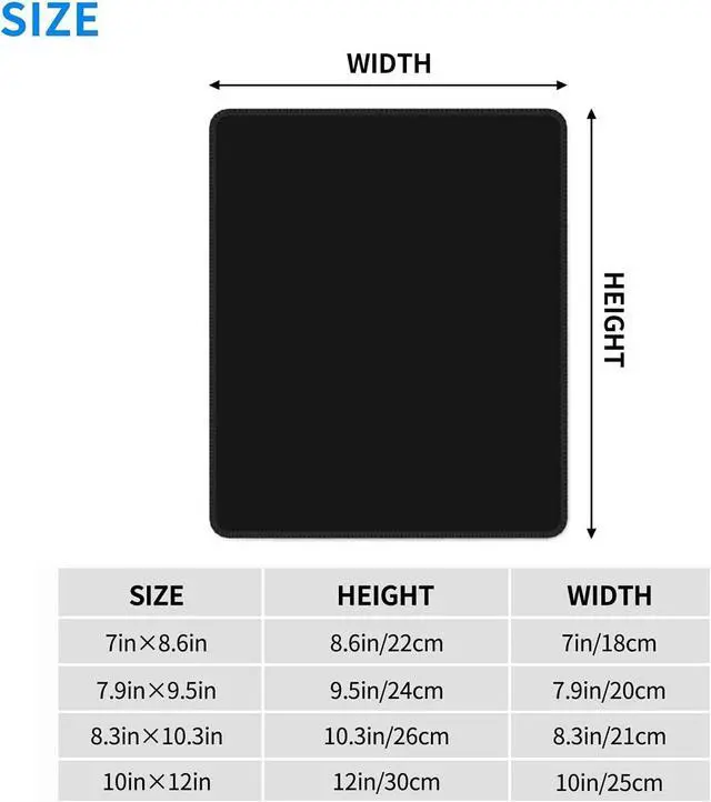 Alt view image 6 of 7 - Custom Mousepads Add Your Own Photo Name Logo, Pure Black, 7"x8.6" | Personalized Rectanglar Mousepad Customized Image Mousemat Gifts for Men Women Father Mother Wife Husband Friend