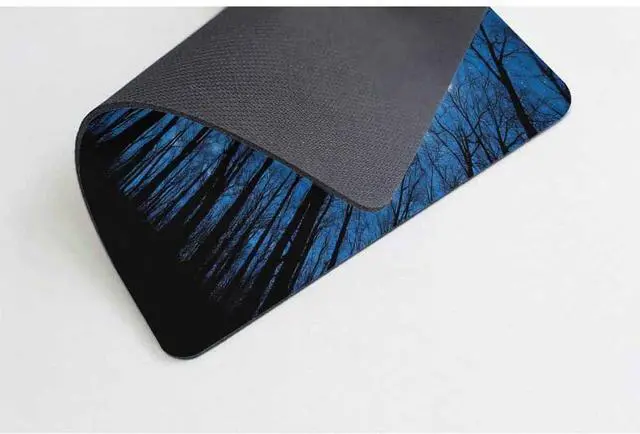 Alt view image 4 of 5 - Smooffly Gaming Mouse Pad Custom,Winter Night Landscape with Woods Under Starry Sky Mouse pad 9.5 X 7.9 Inch (240mmX200mmX3mm)