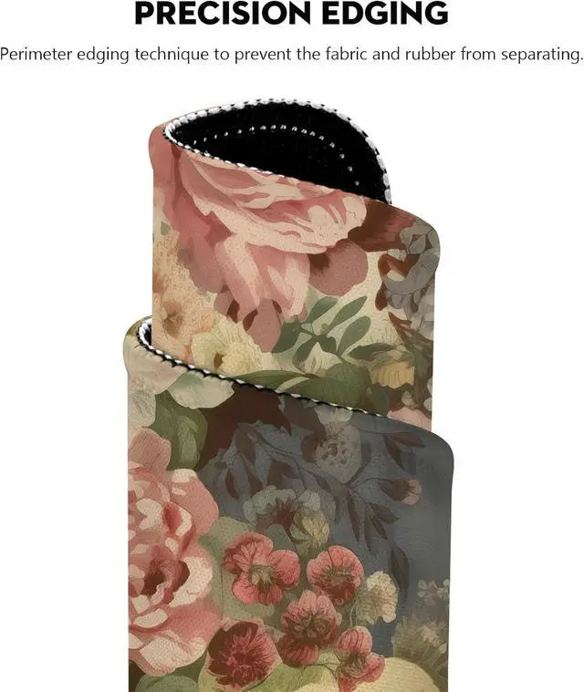 Alt view image 2 of 7 - Elegant Watercolor Floral Mouse Pad - Blossom Your Desk with Nature's Art, Stitched Edges Non-Slip Rubber Base Mouse Pads for Computers Laptop