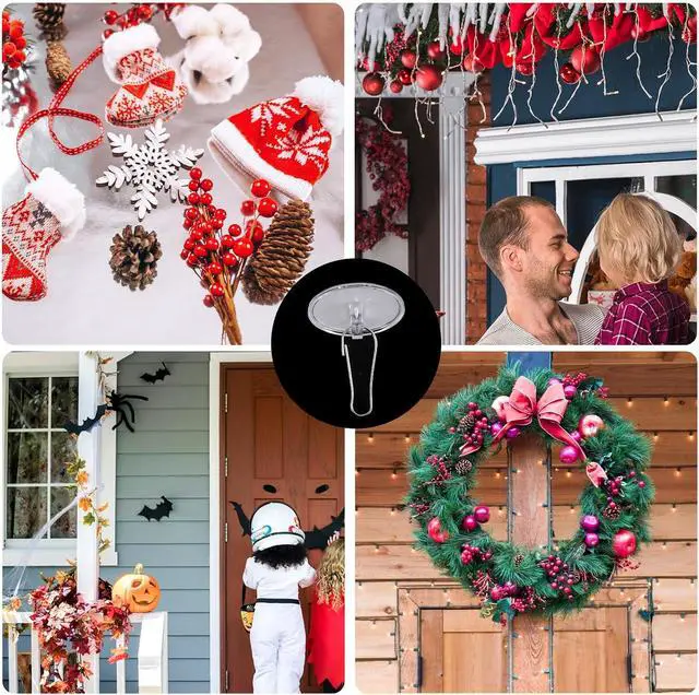 Alt view image 6 of 7 - Piriuuo 50 Pcs Self-Adhesive Ceiling Hooks No-Drill Ceiling Discs Clear Round Suction Cup Removable Wall Hanger Sticky Hooks Hanging Ceiling Hooks for Festival Wedding Christams Ceiling Decorations
