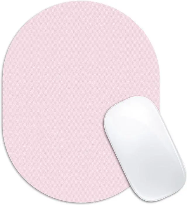 Main image of Oval Mouse Pad 6x8in Non-Slip for Laptop,Pink | Portable water-drop mousepad with rubber non-slip base, smooth surface for precise cursor control, for travel and office