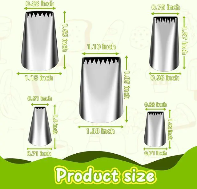 Alt view image 6 of 6 - Suuker 5 Pieces Basketweave Piping Tips Set | Stainless Steel, Half Row Braided Flower Design, For Cupcakes, Cake, Cookie, 3D 1D 895 48 47