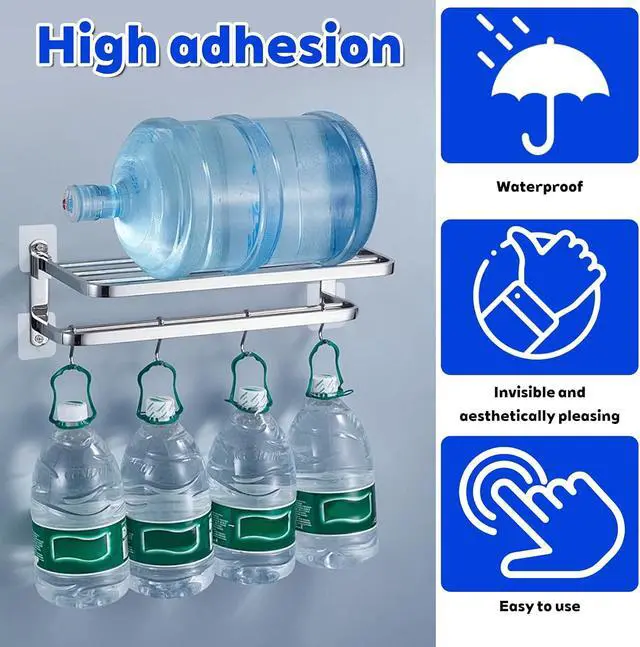 Alt view image 4 of 7 - 20 PCS Adhesive Wall Screws Hanging Nails Screw Free Sticker Waterproof Wall Hangers Without Nails Seamless Screws Adhesive Walls Hooks for Bathroom Kitchen Home and Office Decorations