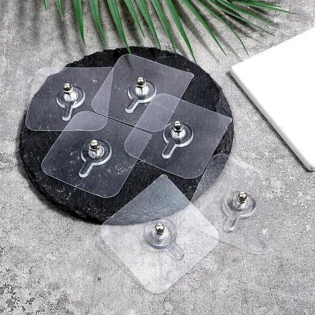 Alt view image 7 of 7 - 20 PCS Adhesive Wall Screws Hanging Nails Screw Free Sticker Waterproof Wall Hangers Without Nails Seamless Screws Adhesive Walls Hooks for Bathroom Kitchen Home and Office Decorations