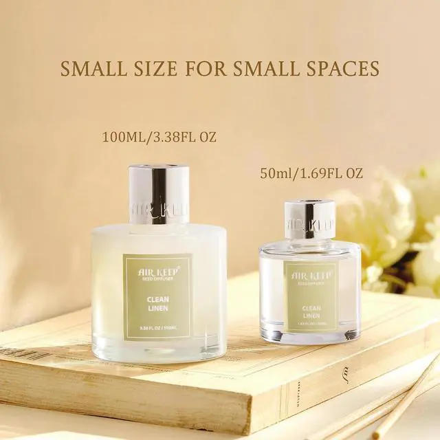 Alt view image 2 of 7 - Airkeep Reed Diffuser Set,1.69 fl oz (50 ml) - Ocean Mist&Sea Salt Oil Diffusers with 8 Reed Sticks,Home Fragrance Reed Diffuser for Bathroom Shelf DecorSALT
