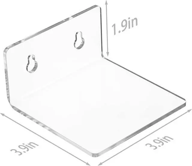 Alt view image 3 of 7 - Acrylic Wall Shelves,Clear 4 inch Floating Shelves for Display,Ledges Pop Figures,Plant,Tiny Wall Mounted Transparent Shelf Small Invisible Shelves with Adhesive for Bedroom Living Room Decoration