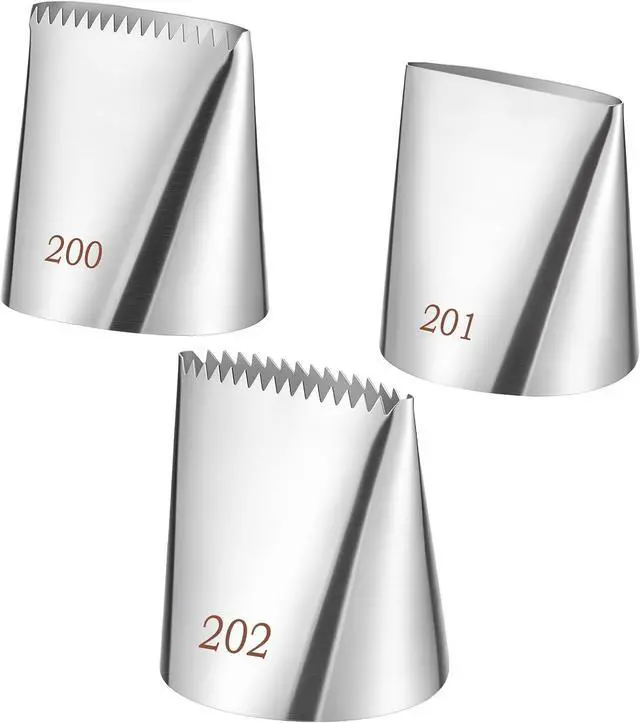 Main image of Extra Large Piping Tips, 3 PCS Big Piping Tips Stainless Steel Half Row Braided Flower Cake Decorating Tip Boquillas Para Reposteria for Cupcakes, Cake, Cookie Buttercream and Decorating