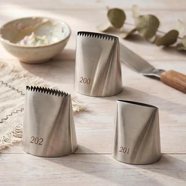 Alt view image 6 of 7 - Extra Large Piping Tips, 3 PCS Big Piping Tips Stainless Steel Half Row Braided Flower Cake Decorating Tip Boquillas Para Reposteria for Cupcakes, Cake, Cookie Buttercream and Decorating