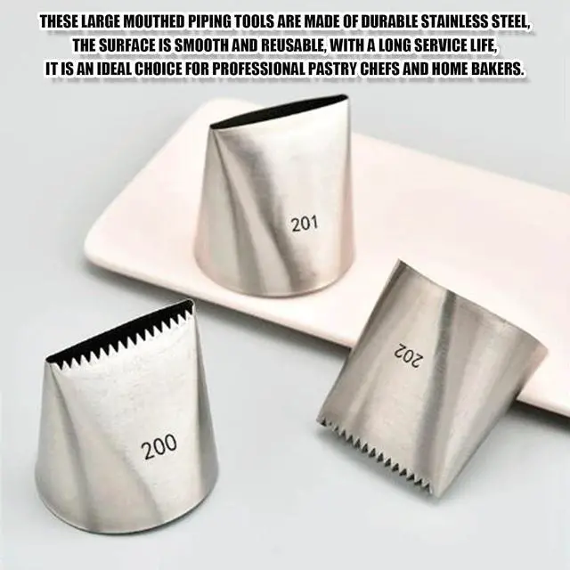 Alt view image 4 of 7 - Piping Tips For Cake Decorating, Stainless Steel Icing Piping Nozzles For Pastry Fondant Decorating Tools (C)