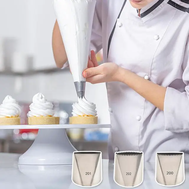 Alt view image 5 of 7 - Piping Tips For Cake Decorating, Stainless Steel Icing Piping Nozzles For Pastry Fondant Decorating Tools (C)