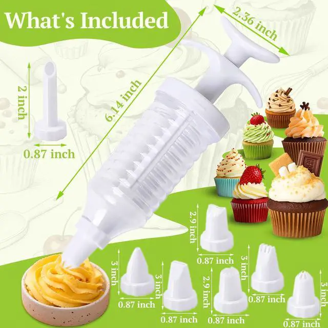 Alt view image 6 of 7 - Suuker Cake Decorating Kit, Icing Gun with 8 Piping Tips for Cupcakes | 8 Piping Tips with one-handed Icing Gun Control for Cakes, Cupcakes, Cookies and Dessert Decorating