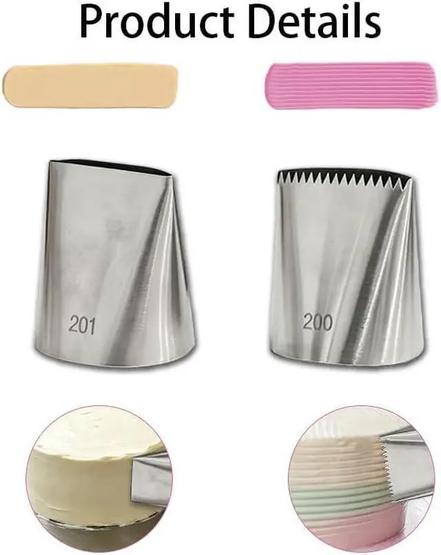 Alt view image 3 of 5 - 3 Pcs Frosting Piping Tips Set, Stainless Steel Baking Nozzles for Cake Cookie Fondant Decoration