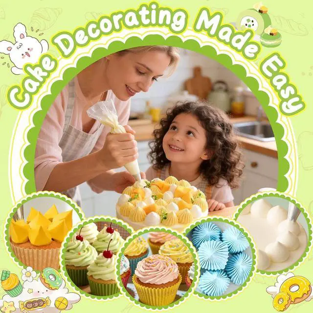 Alt view image 2 of 7 - Suuker 4 Pieces Extra Large Piping Tips Set (F02 F06 9FT R22L) | Stainless Steel, Round Star Square Wide Jumbo, Cake Cupcake Cookie Decorating, Eclair Churro Meringue