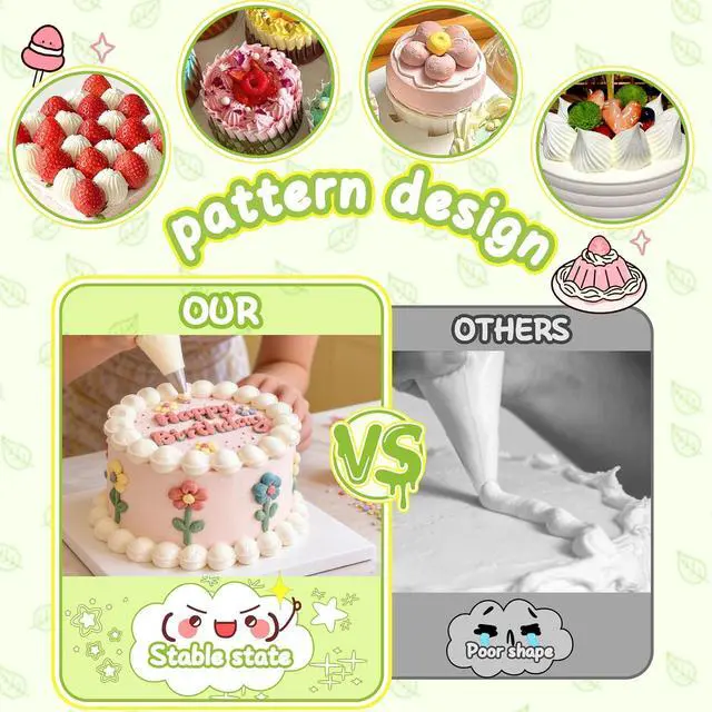 Alt view image 3 of 7 - Suuker 4 Pieces Extra Large Piping Tips Set (F02 F06 9FT R22L) | Stainless Steel, Round Star Square Wide Jumbo, Cake Cupcake Cookie Decorating, Eclair Churro Meringue